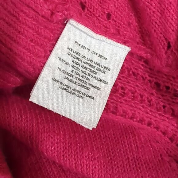 Anthropologie Womens Sweater XS Pink Linen Blend - Picture 7 of 10